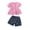 Pink, variant on 6 Year Old Girl Clothes Toddler Baby Girl Shorts Set Summer Clothes 2 Piece Outfit Cute Ruffle Tops + Floral Shorts(Pink,2-3 Years)