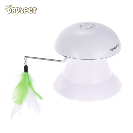 Dadypet Cat Toy 2 in 1 Automatic Rotating Light Interactive Feather Toy Pet Entertainment Exercise with 360° Rotation Design with USB Charging Cable for Cats and Dogs