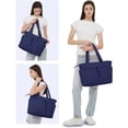 thumbnail image 6 of Puffer Tote Bag for Women, Shoulder Bag Handbag with Cup Holder & 15.6" Laptop Compartment & Trolley Sleeve for Travel, Work, Nurse, Lightweight, 20L, 6 of 6