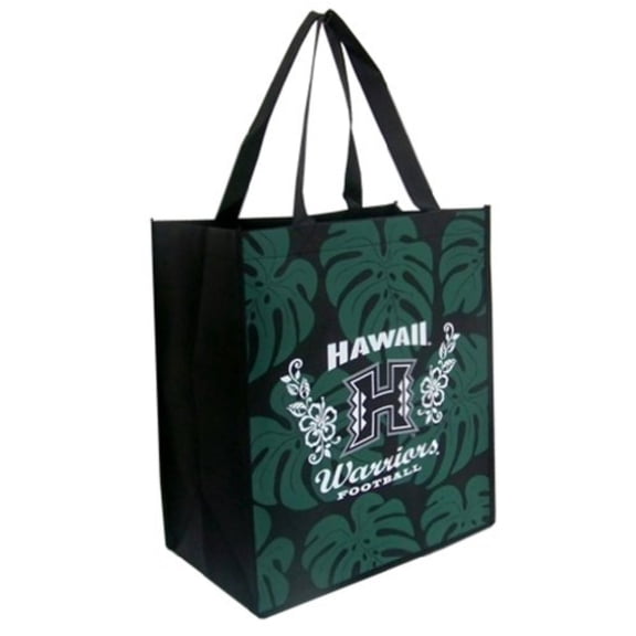KC Hawaii Hawaii University Tote Bag Warriors Monstera Green, White