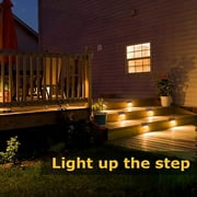 8 Pck Solar Deck Lights Fence Post Solar Lights for Patio Pool Stairs Step and Pathway, Weatherproof LED Deck Lights Solar Powered Outdoor Lights(Brown - Warm White)