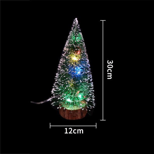 Sisal Christmas Tree With Led Lights Small Pine Tree Table Desk Xmas Decor