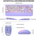 thumbnail image 2 of Keyboard Mouse Combo Typewriter Flexible Keys Office Full-Sized Keyboard, 2.4GHz Dropout-Free Connection and Optical Mouse for Windows,PC, Notebook, Laptop, LETTON V2030 (Blue), 2 of 8