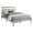Gray, variant on Bed - Queen Size - Frame Only - Platform Bed - Bedroom - Walnut Legs
