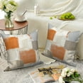 thumbnail image 4 of Orange Beige and Grey Pillow Cover 16x16 Set of 2,Modern Abstract Decorative Pillow Cases Couch Cushion for Bedroom Home Decor, 4 of 6