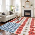thumbnail image 2 of Large Area Rugs for Living Room Bedroom, Independence Day 5'x8' Rug Washable Carpet Runner Indoor Outdoor, American Flag Red Blue White Flowers Non Slip Floor Mats Rug for Kitchen, Bathroom, 2 of 8