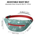 thumbnail image 3 of Fanny Pack Turquoise Christmas Snowflake Pattern Waist Pack Bag,Running Cross Bag,Waterproof Large Fanny Packs for Women Men for Travel Running Hiking Cycling, 3 of 6