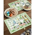 thumbnail image 2 of Easter Placemats Set of 4, Gnome Easter Eggs Bunny Placemat for Dining Table Decorations, Green Buffalo Plaid Place Mats, Spring Table Mats for Kitchen Dinner Seasonal Holiday Party Decor, 2 of 6