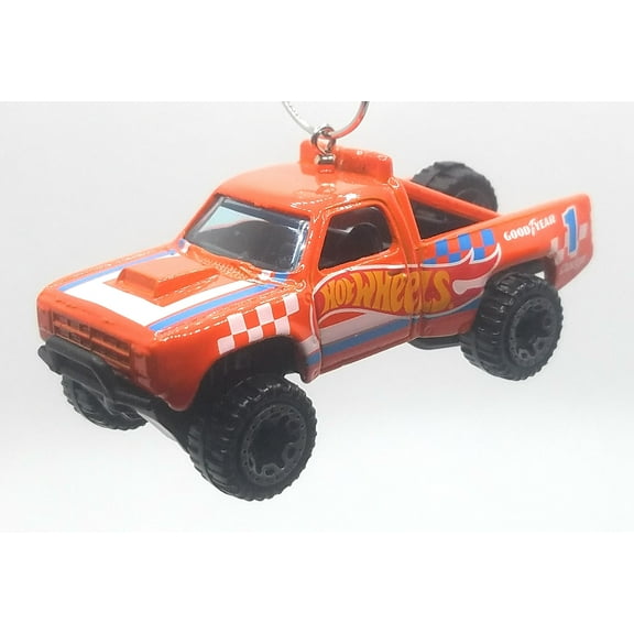 Christmas Ornament for 1987 Dodge D100 Orange White Blue