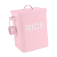 thumbnail image 3 of Siruishop Sealed Food Storage Bin with Spoon Iron Rice Container for Beans Flour Cereal Pink M, 3 of 8