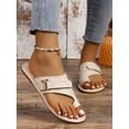 thumbnail image 2 of Women'S Simple & Fashionable Solid Color Slip-On Sandals With Buckle Strap & Open Toe, 2 of 4