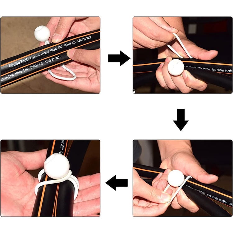 30 Pièces Noir Bungee Tendeur Elastique, 15cm Durable Sandow Elastique