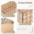thumbnail image 4 of Rectangular Crystal Tissue Box, Decorative Tissue Box Cover, Crystal Tissue Holder with Anti-Slip Pads, Lustrous Napkin Facial Tissue Container for Wedding Party, Gold, 4 of 6