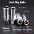 thumbnail image 6 of SENRISE 65mm Length Drive Spark Plug Socket CR V Chrome Vanadium Steel Silver 1/2'' 3/8'' 14-21mm, 6 of 6