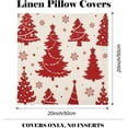 thumbnail image 3 of Christmas Pillow Covers 20x20 Set of 4 Red Throw Pillowcase Christmas Decorations Snowflake Farmhouse Linen Cushion Pillow Case for Home Decor Holiday Decorative, 3 of 6