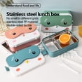 thumbnail image 2 of Injueey Fiambrera portátil de dibujos animados, 4 rejillas, contenedor de alimentos, Bento de almacenamiento con vajilla, cajas de horno microondas para Cocina y Comedor Azul Injueey HA073242-03, 2 of 6