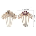thumbnail image 2 of 1 Pc Women Three Flowers Hair Insert Comb for Straight Thick Wavy Hair Purple Alloy Rhinestone, 2 of 3