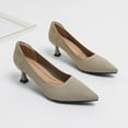 thumbnail image 4 of SYMOID Womens Pointed Toe Kitten Heel Shoes - Breathable Mesh Slip-on Comfortable Beige Pumps for All-Day Wear, Size 5.5-10.5 (Eur 36-43),Size 42, 4 of 9