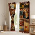 thumbnail image 3 of Homewish Woodland Animal Bear Black Out Curtains,Rustic Western Aztec Curtains Pack of 2 (42x63 Each),Country Farmhouse Lodge Bedroom Curtains For Boys Teens,Ultra Soft Home Decor, 3 of 6