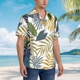 thumbnail image 6 of Three Tropical Leaves Men's 3d Print Casual Button Down Shirts, Novelty Hawaiian Short Sleeves M, 6 of 8