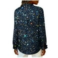 thumbnail image 4 of FNFYFH Sequin Tops for Women Plus Size Sparkly Button Down Shirt Long Sleeve Sequin Top Casual Party Club Clothes, 4 of 6