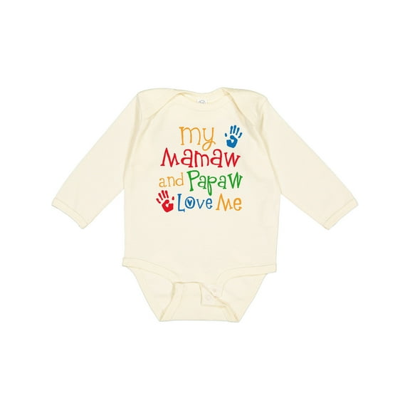 Inktastic Mamaw and Papaw Love Me Boys or Girls Long Sleeve Baby Bodysuit