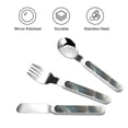 thumbnail image 3 of Cauagu Space White Horse Print 3-Pieces Toddler Cutlery Set , Kids Silverware Set with Spoons Forks & Knife Stainless Steel Utensils for Kids Dishwasher Safe, 3 of 8
