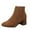 Brown, variant on Women Fashion Waterproof Snow Boots Fashion Color Boots Block Suede Short Solid Heel Side Womens Zipper Boots Womens Boots