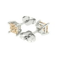 thumbnail image 2 of Clara Pucci 1.5Ct Natural Morganite Princess Cut VVS1 Push Back Stud 14k Solid hypoallergenic Gold Designer Earrings For February, 2 of 7