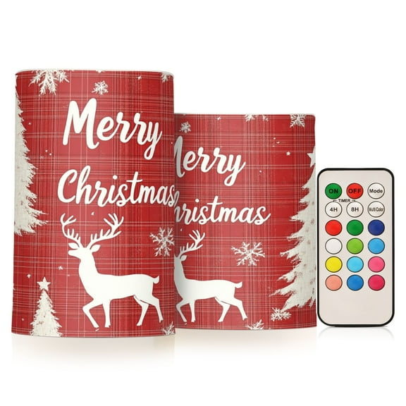 BZSMCE Flameless Candles LED Lights Christmas Tree and Reindeer Creativity Battery Candles