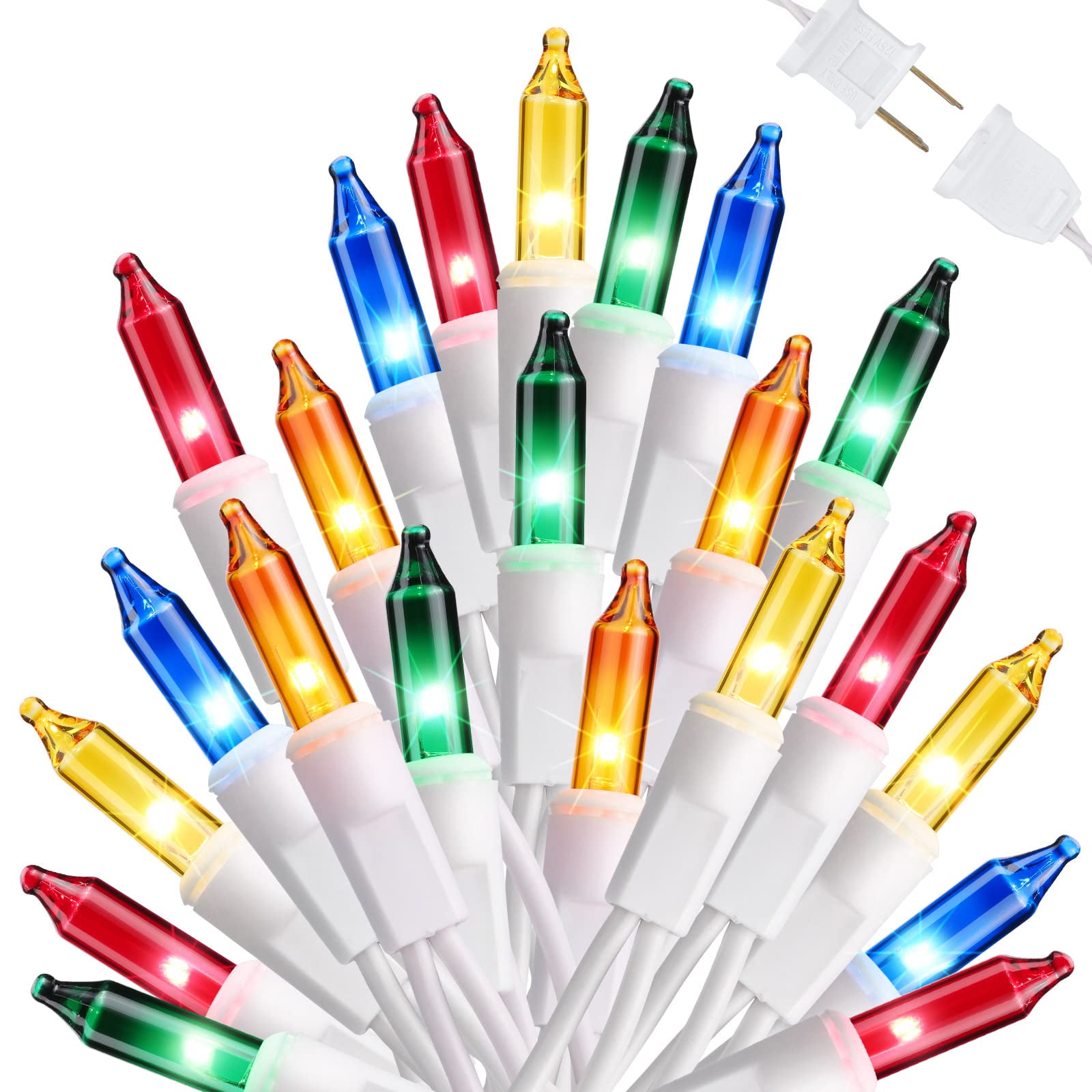 Philips 100ct christmas incandescent mini string lights multicolored twinkle outlet