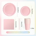 thumbnail image 2 of 125PCS Party Plates and Cups and Napkins Sets, Light Pink Scalloped Pastel Paper Plates and Napkins Party Supplies for Baby Shower, Birthday, Disposable Tableware Sets, Serve for 25 Guests, 2 of 5