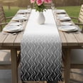 thumbnail image 4 of Modern Black Grey Table Runner 72 Inches, Abstract Ombre Geometric Morocco Bed Runner Dresser Scarves Tabletop for Indoor Outdoor Parties/Ceremony/Banquet, 16" x 72", 4 of 9