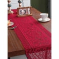 thumbnail image 4 of Red Lace Table Cloth Runner for Wedding Banquet Decorations, Christmas Party Table Decor, Red, 13 x 59 Inch, 4 of 7
