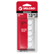 VELCRO Brand Sticky Back Hook and Loop Fasteners, Perfect for Home or Office, 5/8", Pack of 15, White, Coins