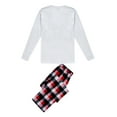 thumbnail image 6 of Family Matching Christmas Pajamas Set, Reindeer Print Long Sleeve T-Shirt + Plaid Pants Sleepwear for Adults, Kids, 6 of 10