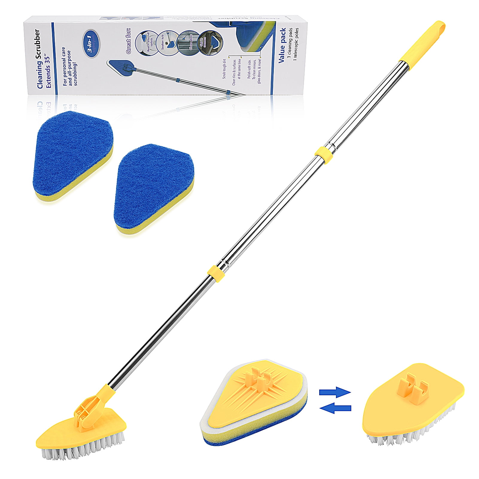 Shower Cleaning Brush,2 in 1 Scrub Brush Shower Scrubber for Cleaning