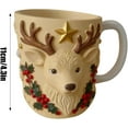 thumbnail image 2 of Darzheoy Christmas Mug, Resin with Stainless Steel Liner Insulated Cup, Festive Tree Reindeer Design Holiday Gift, 2 of 2