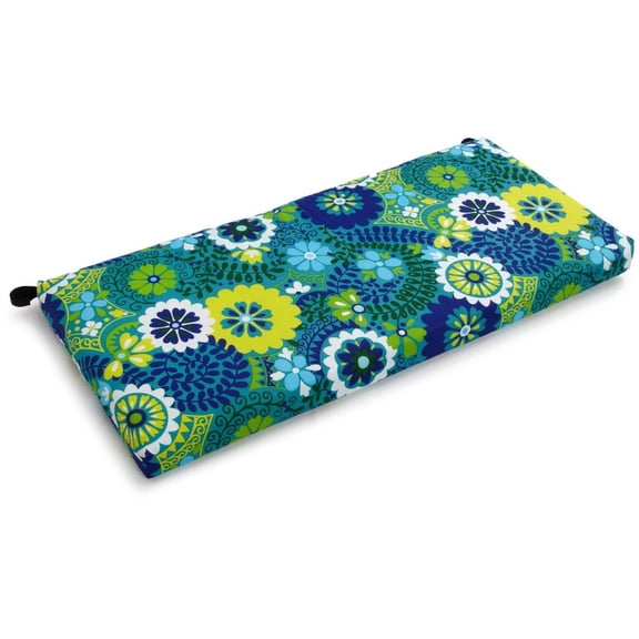 Blazing Needles Outdoor Spun Polyester Loveseat Cushion-Color:Luxury Azure