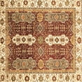 thumbnail image 1 of Ahgly Company Indoor Square Abstract Brown Modern Area Rugs, 7' Square, 1 of 4
