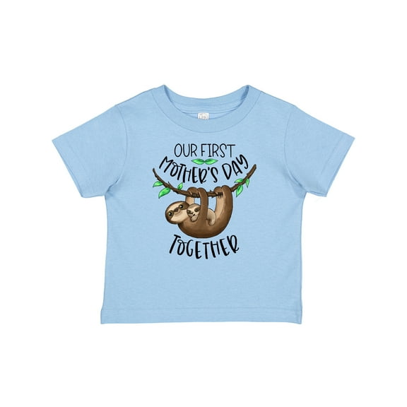 Inktastic Our 1st Mother's Day Together Cute Mom and Baby Sloth Boys or Girls Baby T-Shirt