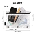thumbnail image 3 of 2 Pack Pencil Pouch for 3 Ring Binder Smooth Zipper Folders with Pockets Clear Window Pencil Case Ink Tulips with Leaf, 3 of 6