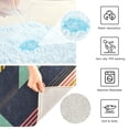thumbnail image 3 of Yayeee Bath Rugs for Bathroom Floor Set of 2 Non Slip Fluffy Soft Absorbent Mat, Green Geometric, 3 of 7