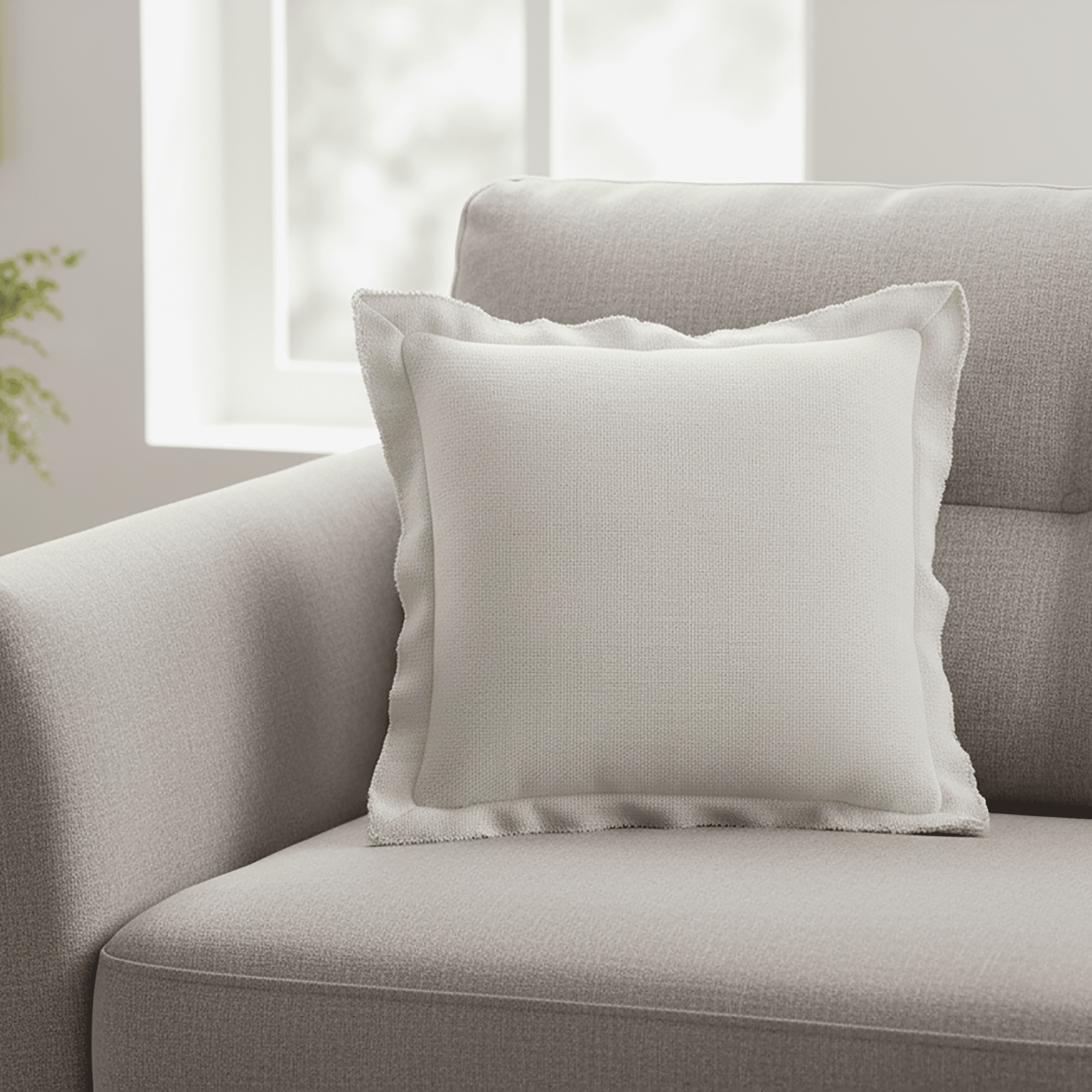 Better Homes & Gardens 20" x 20" Blake Bi-Flange Throw Pillow Cover, Vanilla Dream