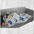 thumbnail image 6 of Fish Soft Flannel Fleece Throw Blanket, Array of Fish Silhouettes Marine Life Sea Ocean Related Images Pattern Fish Bones, Cozy Plush for Indoor and Outdoor Use, 50" x 70", Blue White, by Ambesonne, 6 of 6
