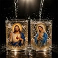thumbnail image 4 of VVQ Religious Glass Cups Set of 2, Printed Drinking Glasses Catholic Gifts for Home Altar Chapel Decor, Sacred Heart Blessed Mary Tumblers for Water Wine Coffee, 4 of 7
