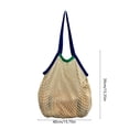 thumbnail image 3 of Lined Mesh Shopping Bag, Colorful Beach Tote, Heavy Duty Handheld Grocery Bag for Daily Use, Foldable Market Tote, Reusable Produce Bag for Shopping​, Khaki, 3 of 7
