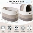 thumbnail image 3 of Gradient Brown Large Woven Cotton Rope Storage Basket for Books, Toys, or Decorative Shelves（3PCS), 3 of 7