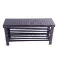 thumbnail image 5 of Hassch 3-Tier Bamboo Shoe Rack Bench, 35.4 Inch Slatted-Top Seating Stool - High Weight Capacity (551 lbs), Coffee Finish, Compact Entryway Organizer, Easy Assembly, 5 of 10