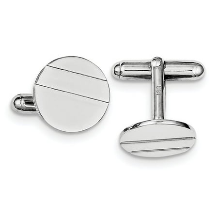 Sterling Silver Engravable Circle Cuff Links